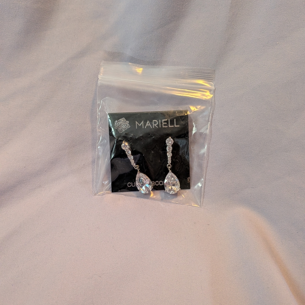 NEW Mariell Cubic Zirconia Teardrop Earrings
